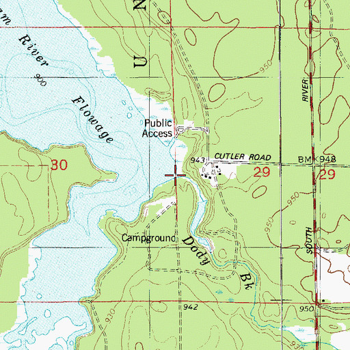 Topographic Map of Dody Brook, WI