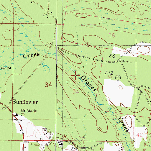 Topographic Map of German Ford, AL