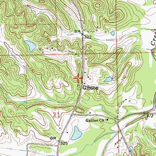 Topographic Map of Gibson, AL