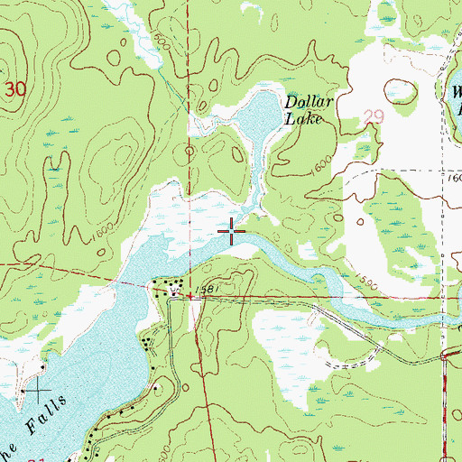 Topographic Map of Dollar Creek, WI