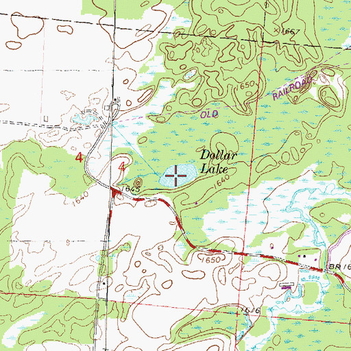 Topographic Map of Dollar Lake, WI