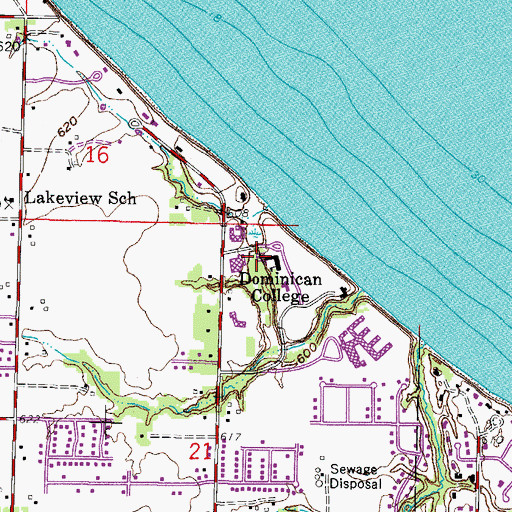 Topographic Map of Olympia Brown Elementary School, WI