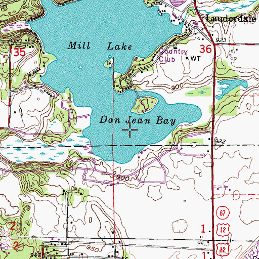 Topographic Map of Don Jean Bay, WI