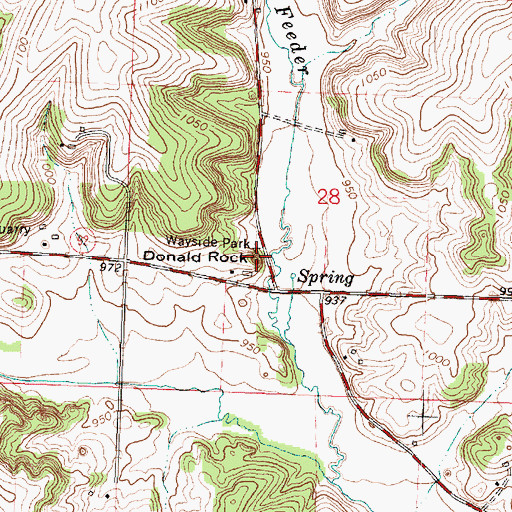 Topographic Map of Donald Rock, WI