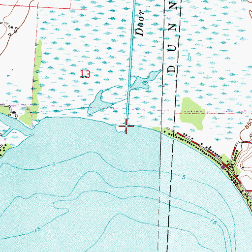 Topographic Map of Door Creek, WI