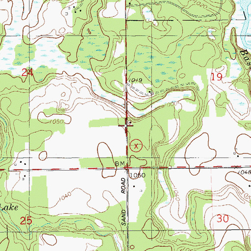 Topographic Map of Doran School, WI