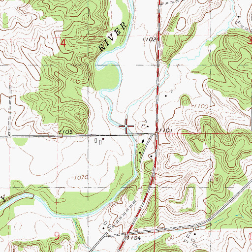 Topographic Map of Dorrity Creek, WI