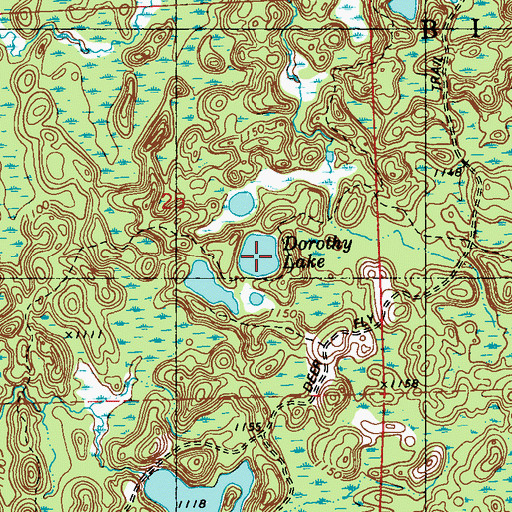 Topographic Map of Dorothy Lake, WI