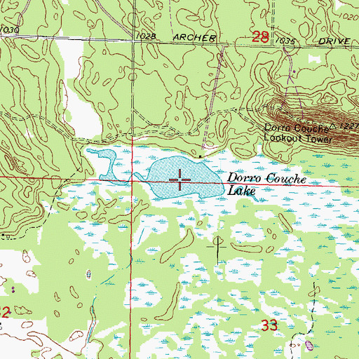 Topographic Map of Dorro Couche Lake, WI