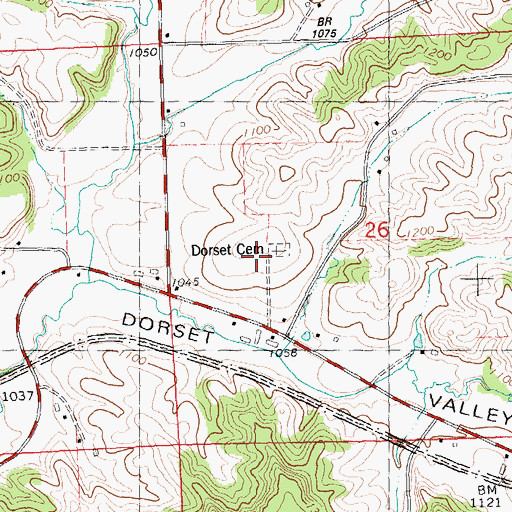 Topographic Map of Dorset Cemetery, WI