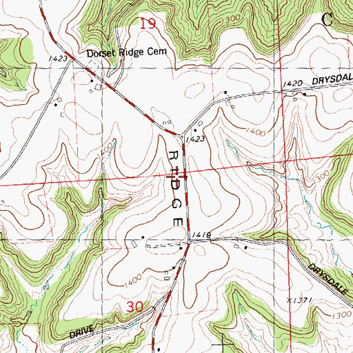 Topographic Map of Dorset Ridge, WI