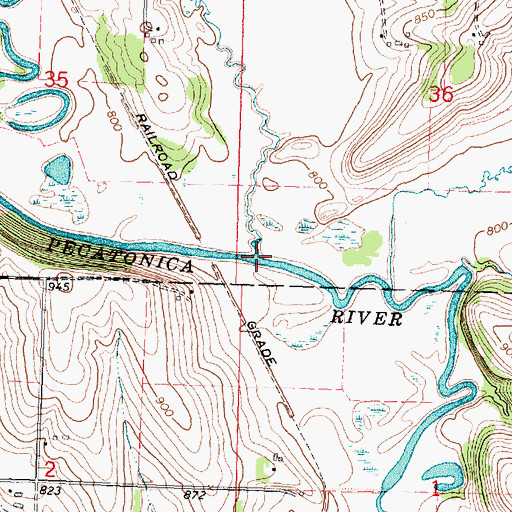 Topographic Map of Dougherty Creek, WI