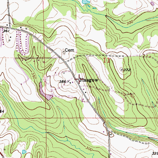 Topographic Map of Glasgow, AL