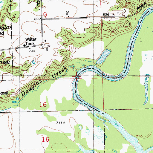 Topographic Map of Douglas Creek, WI