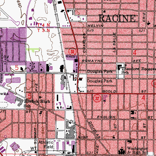 Topographic Map of Douglas Park, WI