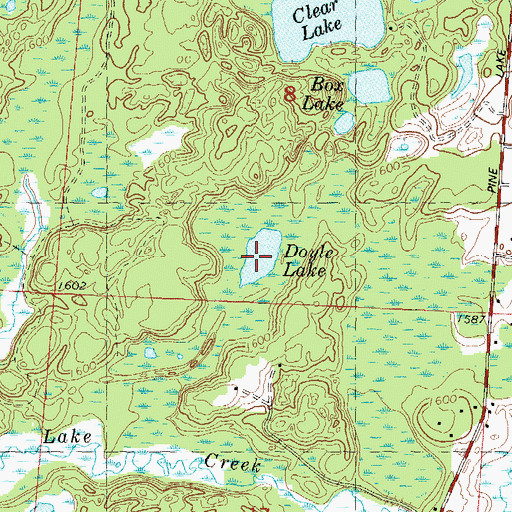 Topographic Map of Doyle Lake, WI