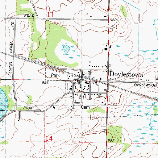 Topographic Map of Doylestown, WI