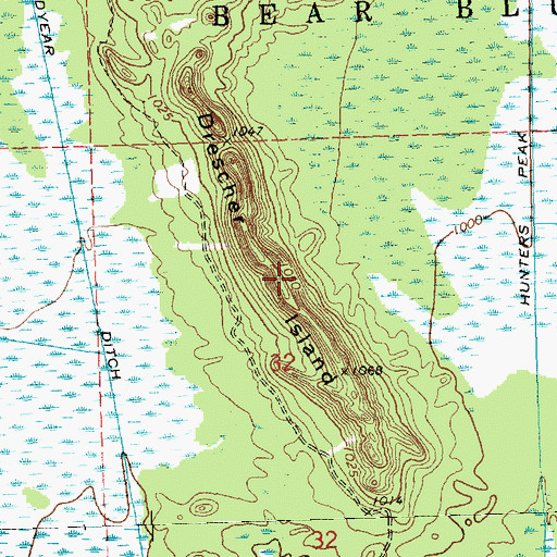 Topographic Map of Drescher Island, WI