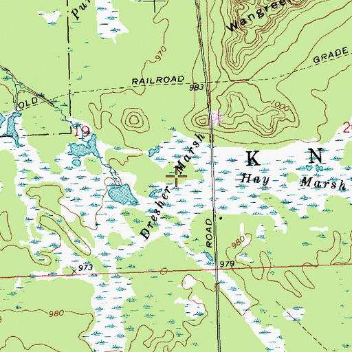Topographic Map of Dresher Marsh, WI
