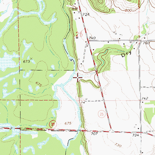 Topographic Map of Dry Coulee, WI