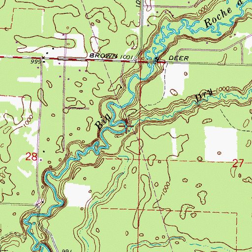 Topographic Map of Dry Creek, WI