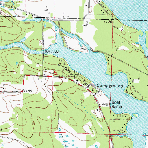Topographic Map of Du Bay Park, WI