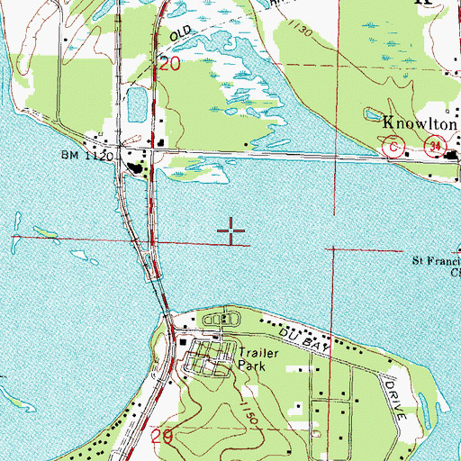 Topographic Map of Lake Du Bay, WI