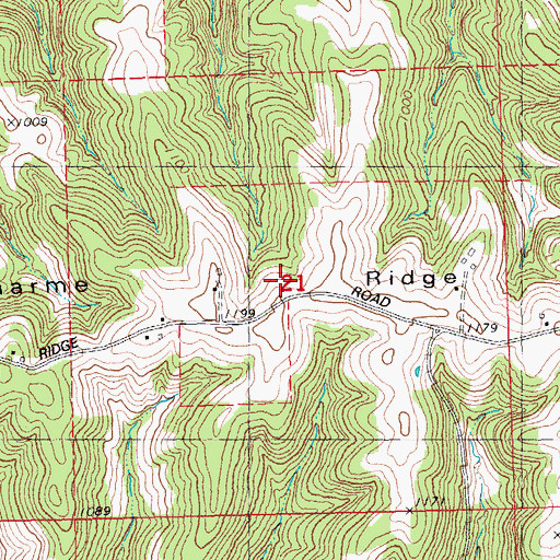 Topographic Map of Du Charme Ridge, WI