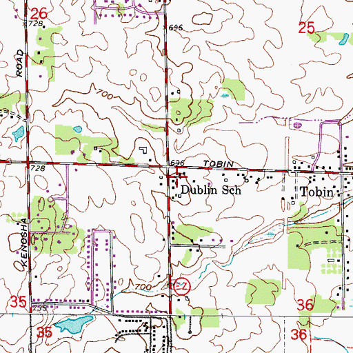 Topographic Map of Dublin School, WI