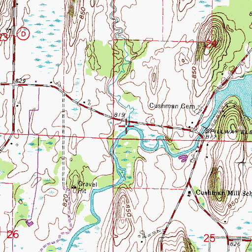 Topographic Map of Duck Creek, WI