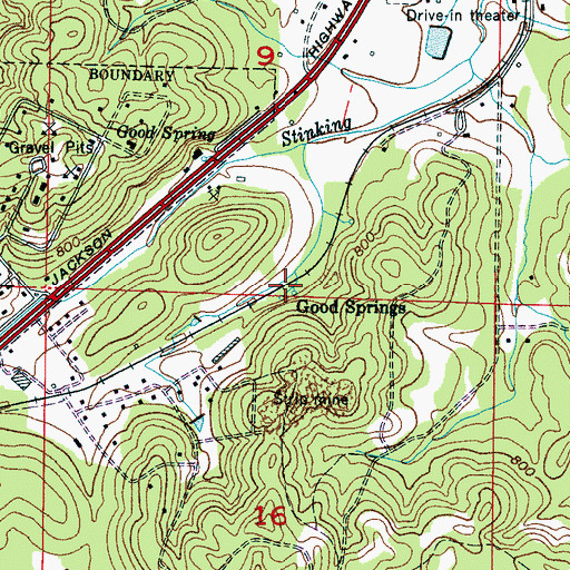 Topographic Map of Good Springs, AL