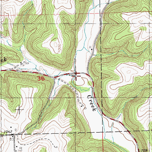 Topographic Map of Duffy Creek, WI