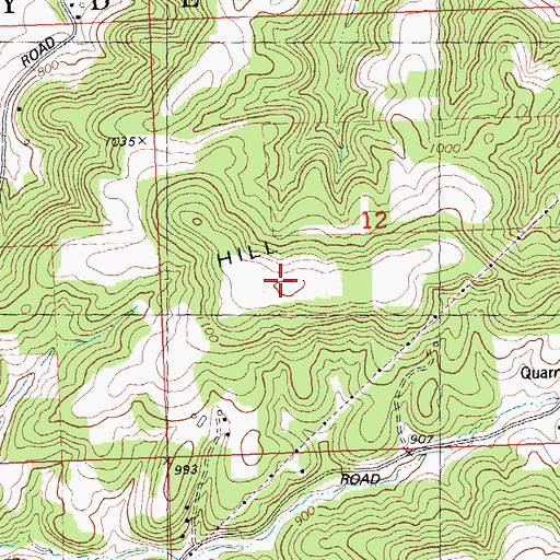 Topographic Map of Dunbar Hill, WI
