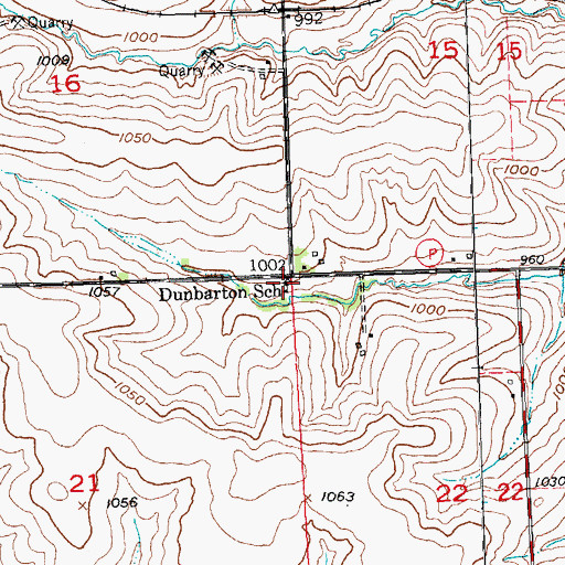 Topographic Map of Dunbarton School, WI