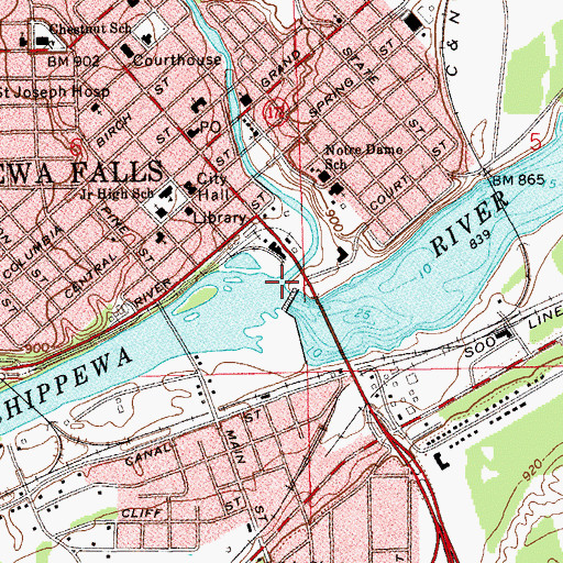 Topographic Map of Duncan Creek, WI