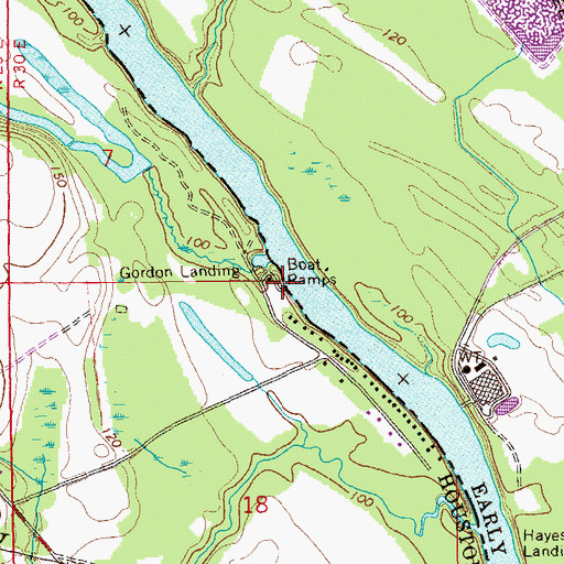 Topographic Map of Gordon Landing, AL
