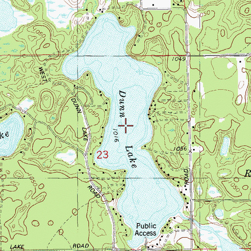 Topographic Map of Dunn Lake, WI