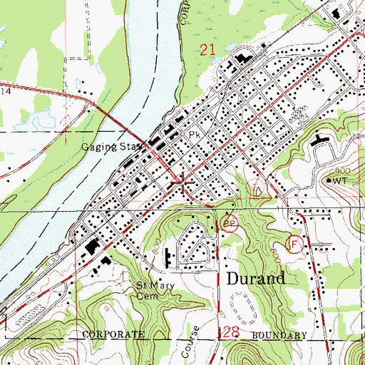 Topographic Map of Durand, WI
