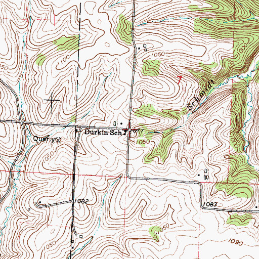 Topographic Map of Durkin School, WI