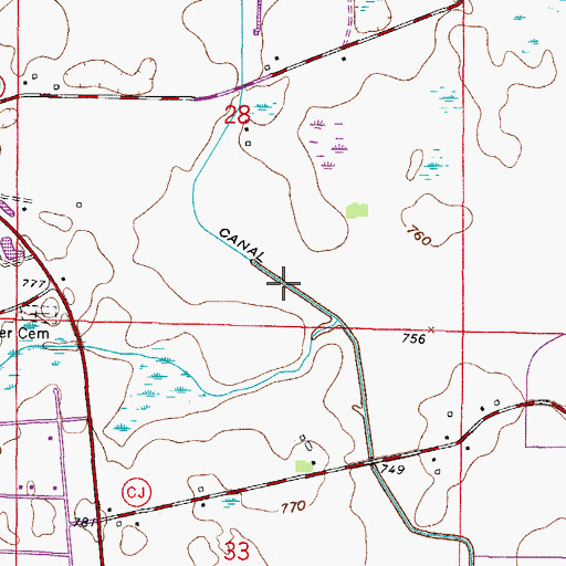Topographic Map of Dutch Gap Canal, WI