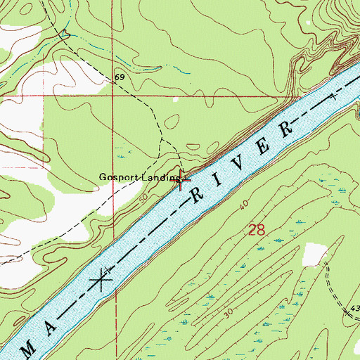 Topographic Map of Gosport Landing, AL