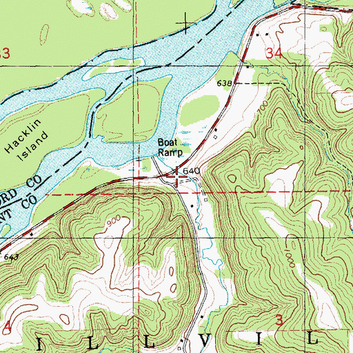 Topographic Map of Dutch Hollow, WI