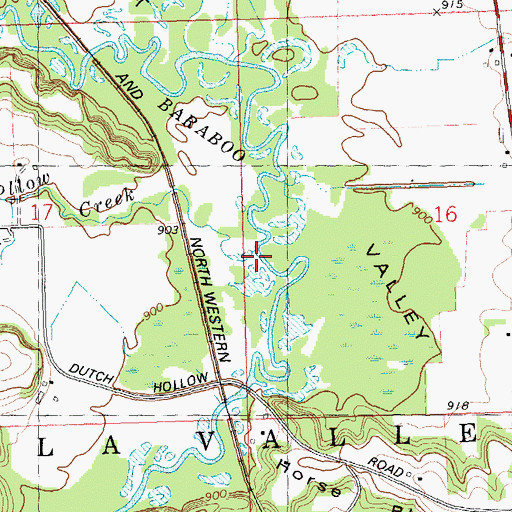 Topographic Map of Dutch Hollow Creek, WI