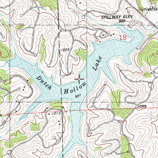 Topographic Map of Dutch Hollow Lake, WI