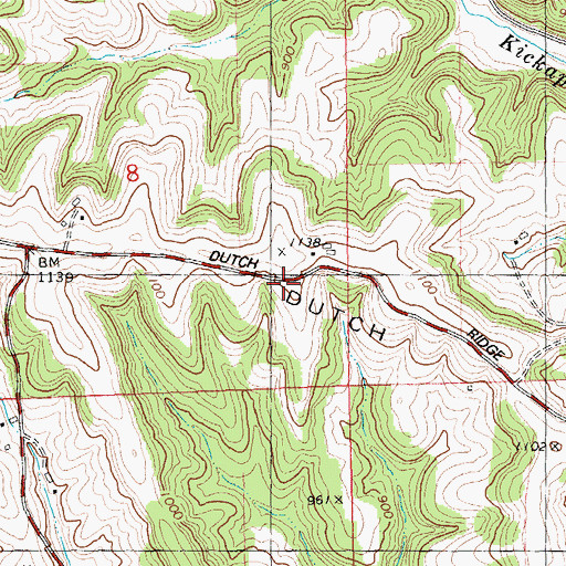 Topographic Map of Dutch Ridge, WI