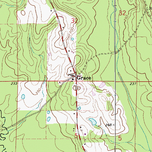 Topographic Map of Grace, AL