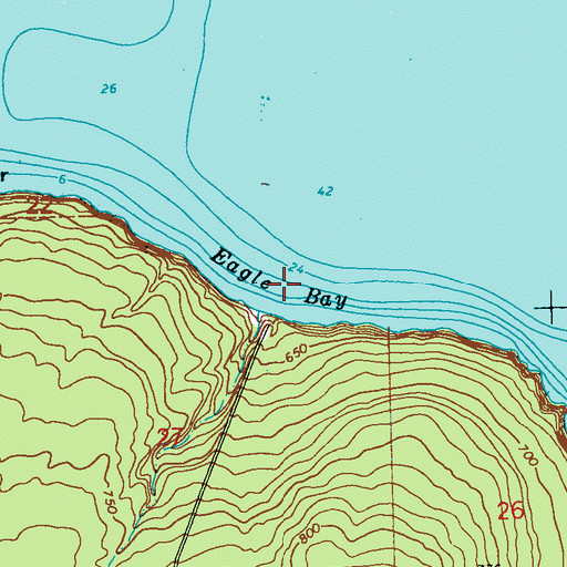 Topographic Map of Eagle Bay, WI