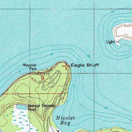 Topographic Map of Eagle Bluff, WI