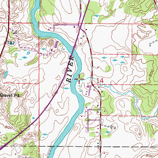 Topographic Map of Eagle Creek, WI