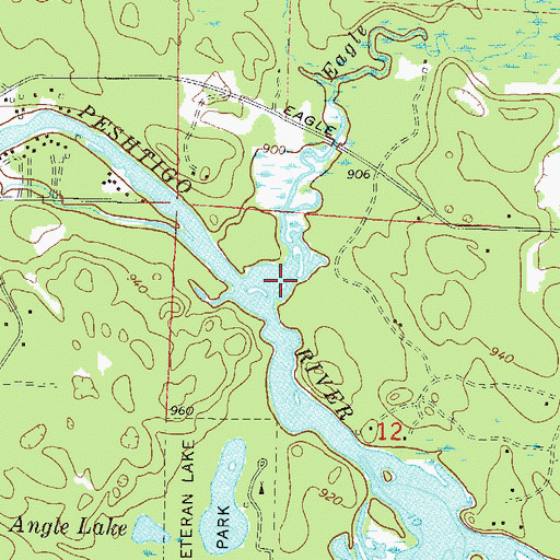 Topographic Map of Eagle Creek, WI